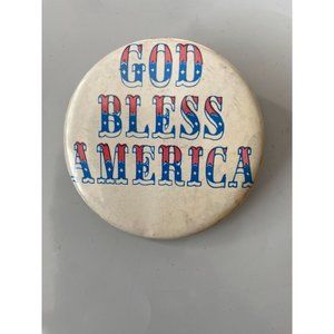 Vintage 1970s God Bless America Stars & Stripes  Pinback Pin Button